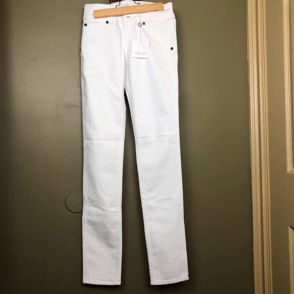 Habitual Tory Burch White Out Skinny Jeans Sz 24